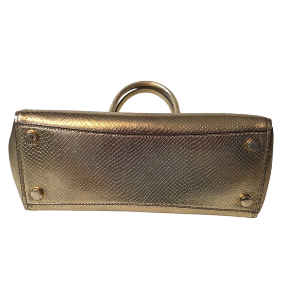 Michael Kors Hayes Pale Gold Large Leather Satchel - Picture 3 of 8